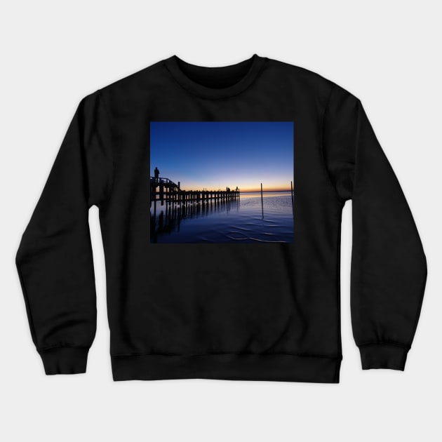 Evening Mood at the Jetty Crewneck Sweatshirt by Artstastic